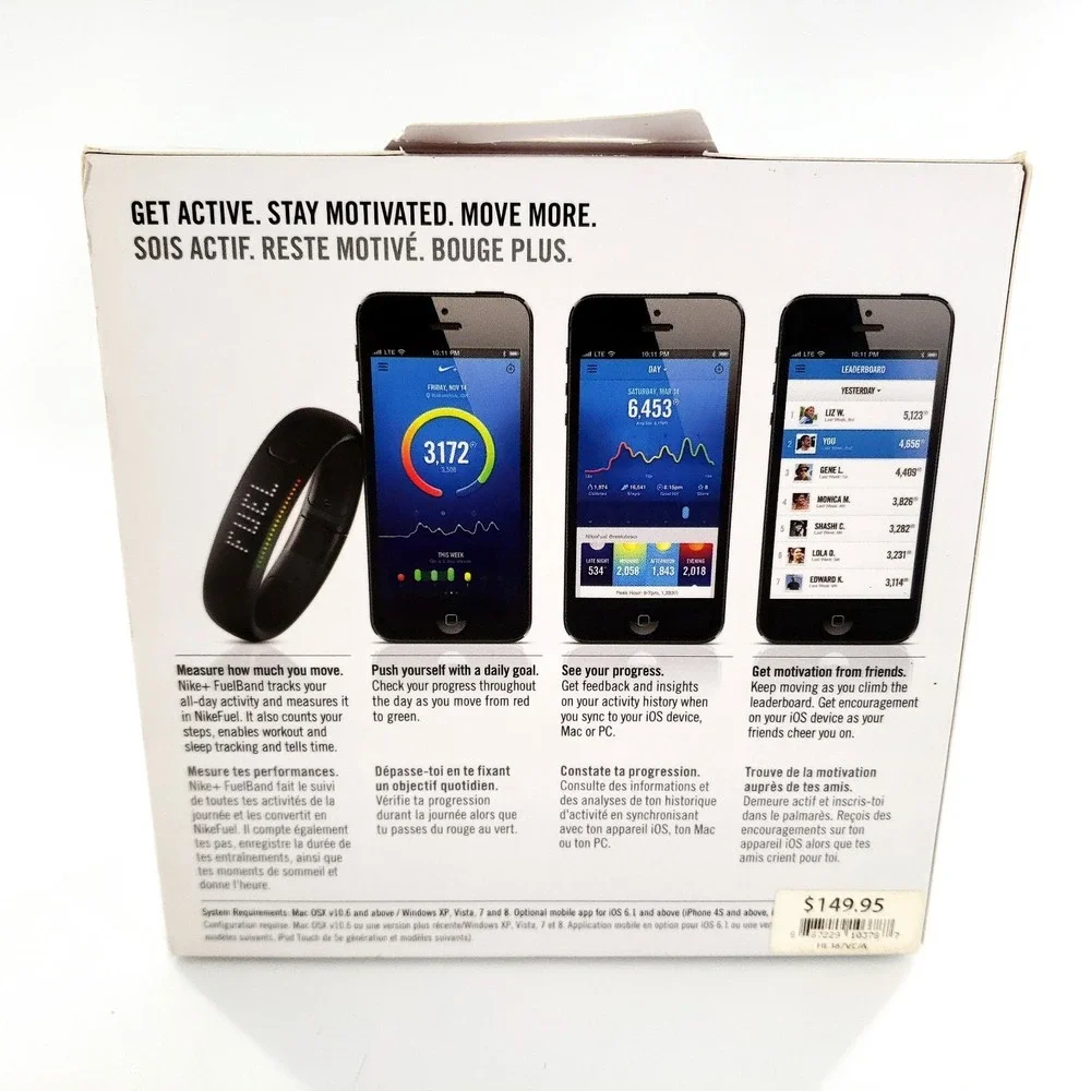 NIKE + FUELBAND Black Volt Size S-P Small Fitness Tracker New Sealed